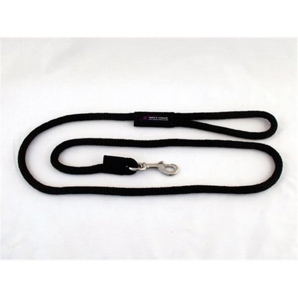 Soft Lines Soft Lines P10608BLACK Dog Snap Leash 0.37 In. Diameter By 8 Ft. - Black P10608BLACK